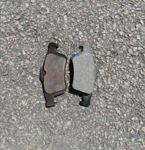 old v new brake pads to show comparison